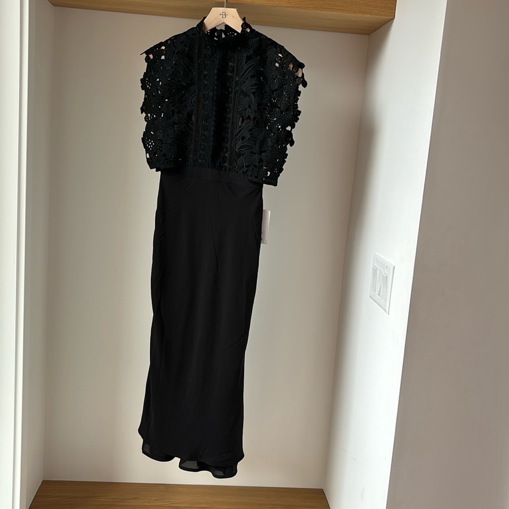 Self-Portrait Black Lace Midi Dress